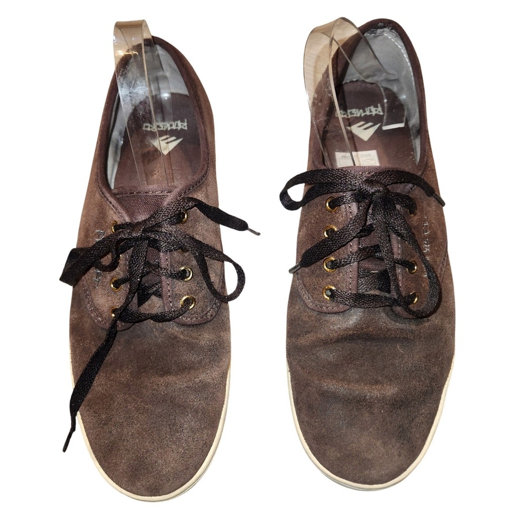 Emerica Leo Romero Laced Brown Suede Skate Shoes Mens 9.5 Low Top Sneakers
